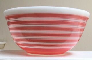 Vintage Pyrex Pink Stripes 403 Mixing Bowl 2 1/2 Quart Hard To Find Very Glossy