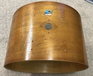 Vintage 1970’s Ludwig Bass Drum Shell 22 X 14 Blue & Olive Badge 6 Ply Wood