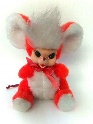 Vintage Rushton Mouse Rat Mice Rubber Face Plush Doll Very Rare Orange Color