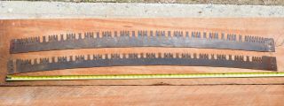 TWO Vintage 2 MAN CROSS CUT SAW blade,  PERFORATED LANCE TOOTH PATTERN 5ft 6