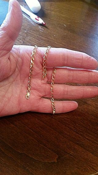 Vintage 14k Yellow Gold Bracelet/anklet Chain,  Lobster Clasp 9.  5 " - 5.  6 Gm