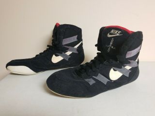 RARE Vintage 1990s Nike Combatant Ultra Black Wrestling Shoes Size U.  S.  14 4