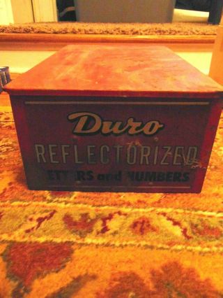 Vintage Duro Decal Co.  Sign Maker Metal Store Display - Chicago,  Ill.  W/ Letters