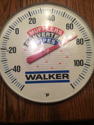 Vintage Walker Mufflers Exhaust Auto Parts Advertising Thermometer