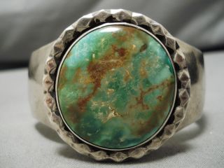 Heavy And Thick Vintage Navajo Royston Turquoise Sterling Silver Bracelet Old