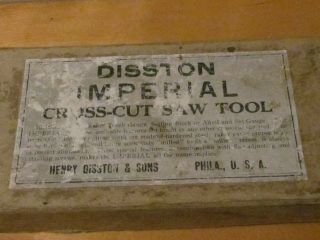 Vintage Disston Imperial Saw tool for refitting cross - cut saw 2