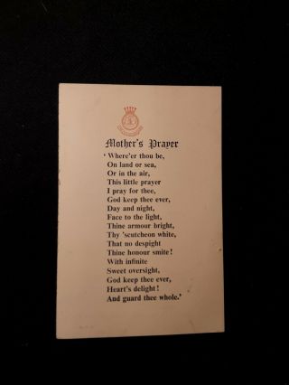 Rare 1944 Soldiers Mothers Day Card and Prayer from the Salvation Army Britain 3