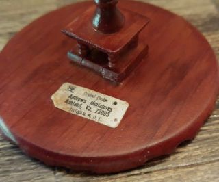 Dollhouse miniature vintage pie crust tilt top table by Andrews Miniatures,  1:12 6