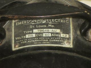 VINTAGE EMERSON ELECTRIC ANTIQUE TABLE TOP FAN Type 79648 - AU 8