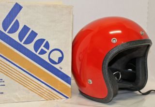 Vintage Buco Motorcycle Helmet Red Retro Collectors W/ Box From 70 