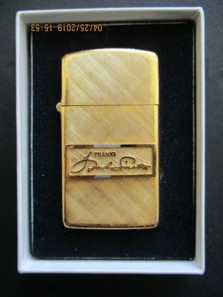 Frank Sinatra Rare Vintage Impact 14k Gold Lighter Personal Gift Box