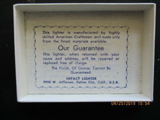 FRANK SINATRA RARE Vintage IMPACT 14k GOLD LIGHTER Personal Gift Box 3