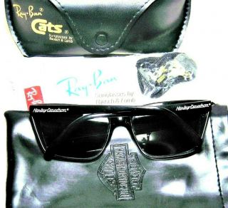 Ray - Ban USA Vintage NOS B&L Very Rare Harley Davidson Cats 3000 Sunglasses 2