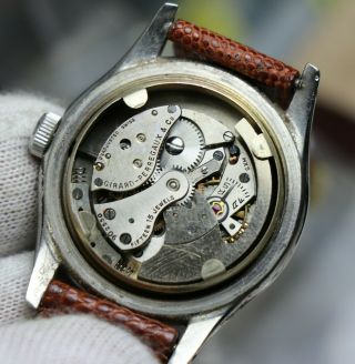 Vintage Girard - Perregaux 24 Hour Dial Mechanical S/S Men ' s Wristwatch c1940s 5
