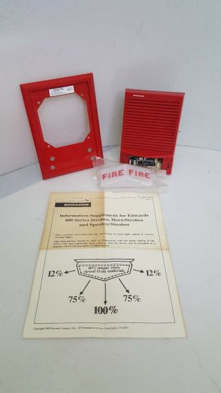 Vintage Rare Est Edwards 892 - 2b - 001 Fire Alarm Horn/strobe