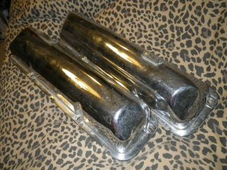 Vintage 1963 Ford Galaxie 427 Factory Chrome R & L Baldy Valve Covers