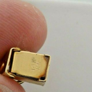14K Yellow Gold Mail Box Postal Heart Love Notes Moving Charm Pendant 51019 3