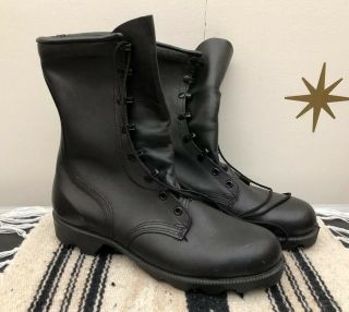 Vintage Deadstock 1993 Mens Ro Search Black Leather Military Combat Boots Sz 8r