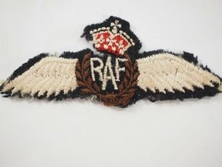 WWII RAF British Royal Air Force Brevet Kings Crown Cloth Wings 2