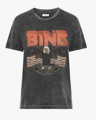 A5 Nwt Anine Bing Black Faded Wash Soft Cotton Vintage Bing T Shirt Size Xs $99