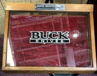 Vintage Buck Knife Countertop Store Display Case Pocket Knifes Or Collectables