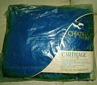 Vtg Chatham Carthage 100 Virgin Lambs Wool Blanket Blue 80 X 90 Mip Loom Woven