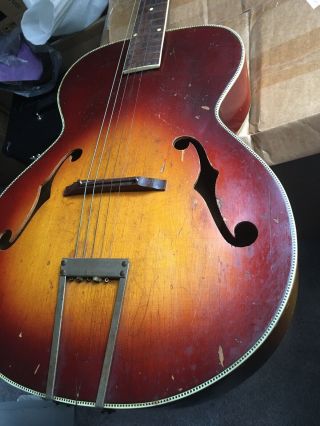 VINTAGE KAY ARCHTOP GUITAR 1930 ' S or ' 40s Awesome Vintage Cherry Sunburst Rare 3