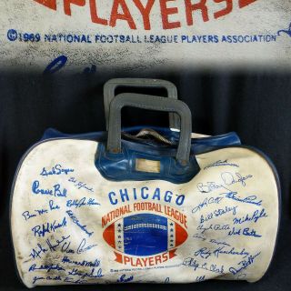 Vintage 1960s 1969 Chicago Nfl National Football League Vinyl Bag The Bears