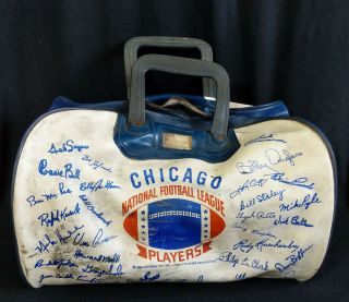 Vintage 1960s 1969 Chicago NFL National Football League Vinyl Bag The Bears 2