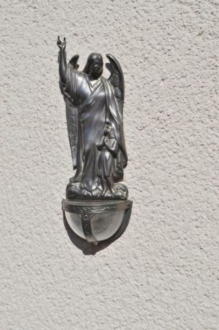 Great Vintage Bavarian Christianity Guardian Angel Holy Water Font From 19th Nr2