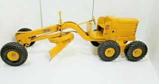 Vintage Doepke Adams Road Grader Diesel Pressed Steel Yellow Model Toys 1950s