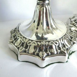 ANTIQUE SILVER PLATE FINE QUALITY CANDLESTICKS 9.  75 INCHES HIGH GLEAMING 3