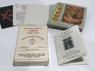 Vintage Tarot Aleister Crowley Thoth Tarot Card Deck Belgium Ac78 Complete Set