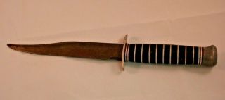 Vintage Pic Solingen Germany Sheriff Fixed Blade Hunting Knife Stacked Handle