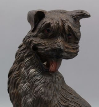 RARE Antique Cast Iron Bradley & Hubbard B&H Cairns Terrier Dog Doorstop NR 3