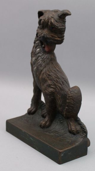 RARE Antique Cast Iron Bradley & Hubbard B&H Cairns Terrier Dog Doorstop NR 4