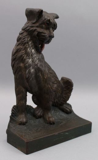 RARE Antique Cast Iron Bradley & Hubbard B&H Cairns Terrier Dog Doorstop NR 5