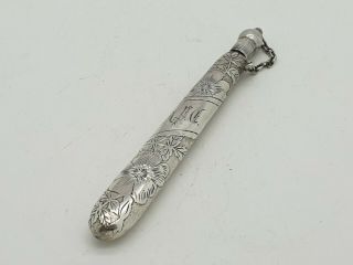 Rare Solid Silver Scent/perfume Bottle,  Fluted Shape Very Unusual