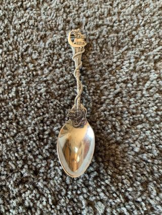 Vintage Sterling Silver Daniel Low & Co Souvenir Spoon Salem Ma Witch Cat 1692 -