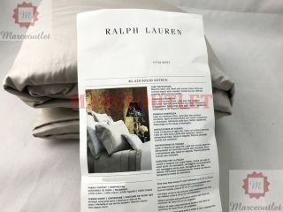 Ralph Lauren 624 Thread Count Cotton Sateen QUEEN Fitted Sheet Vintage Silver 2