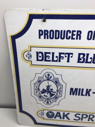 Vintage Delft Blue Provimi Veal Milk Formula Fed Oak Springs Ranch Sign Old Farm 4