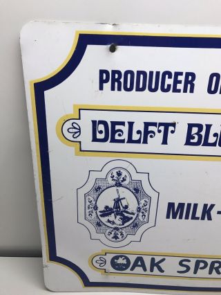 Vintage Delft Blue Provimi Veal Milk Formula Fed Oak Springs Ranch Sign Old Farm 6