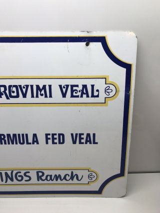 Vintage Delft Blue Provimi Veal Milk Formula Fed Oak Springs Ranch Sign Old Farm 7