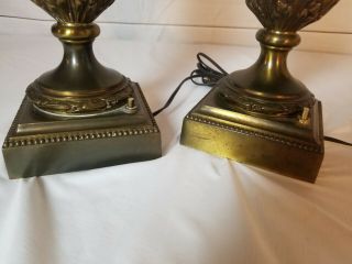 Vintage Stiffel Lamps Brass with White Glass 33 