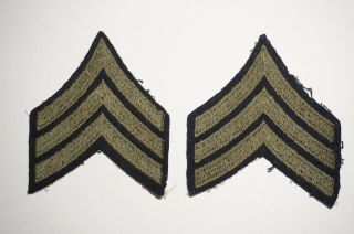 Sergeant Rank Chevrons Patches Pair Wwii Us Army P9339