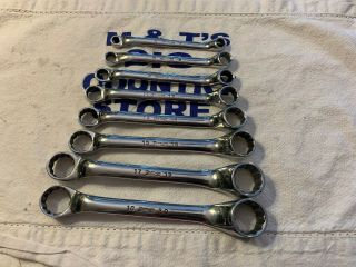 Snap - On Usa Vintage 8 Pc Short 12 Point Offset 6 - 20 Mm Double Box Wrench Set