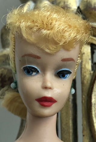 Vintage Blonde Ponytail Barbie 4 With Dress Clothes And Case Mattel