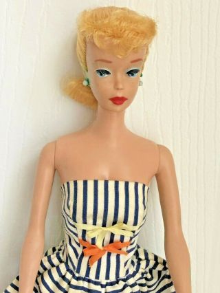 Vintage Blonde Ponytail Barbie 4 With Dress Clothes And Case Mattel 3