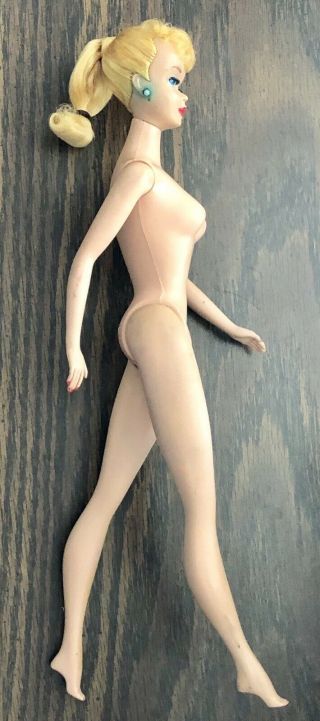 Vintage Blonde Ponytail Barbie 4 With Dress Clothes And Case Mattel 5