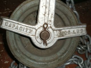 Old CHAIN HOIST Double Pulley 1000 lb.  Minn Thern Machine Co.  VINTAGE 5